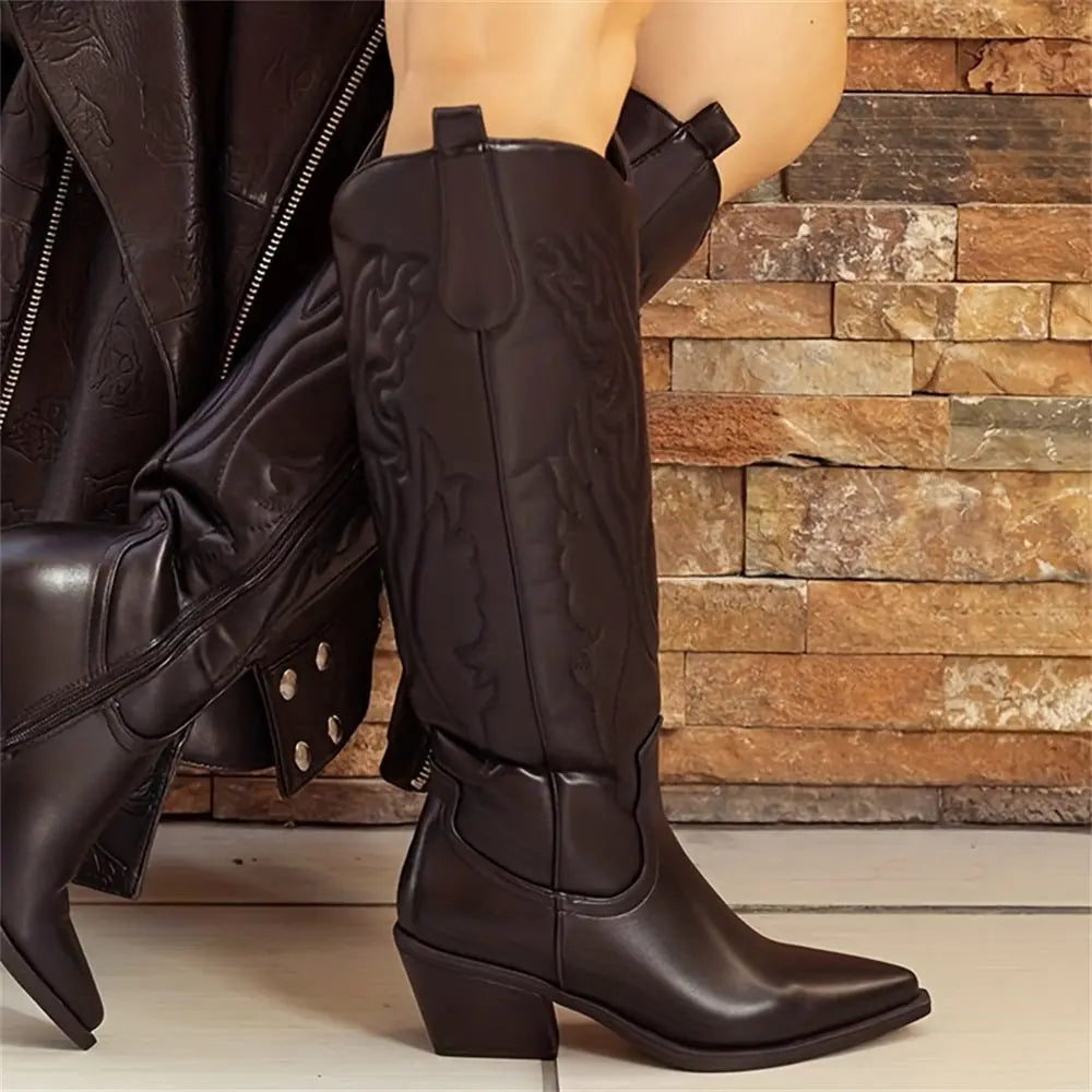Dieke | Western Stijl Kunstleren Cowboylaarzen