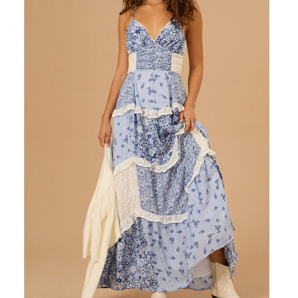 Maryan | Boho Patchwork Maxi Jurk