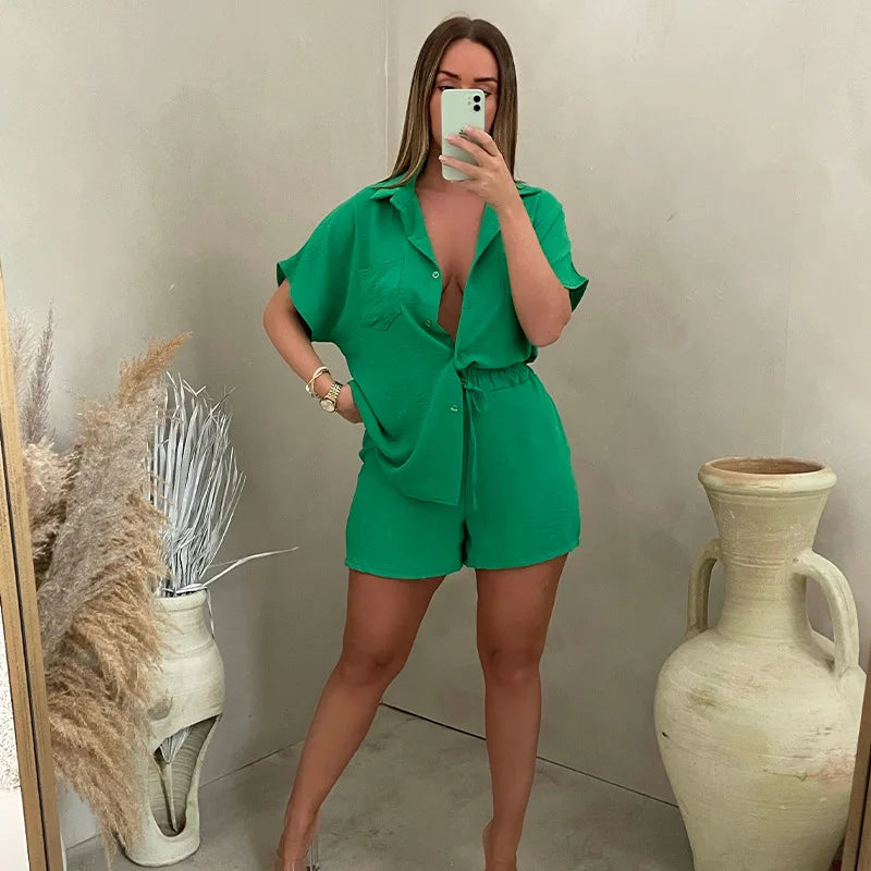 Giona | Zomerse Co-ord Set - Blouse & Short