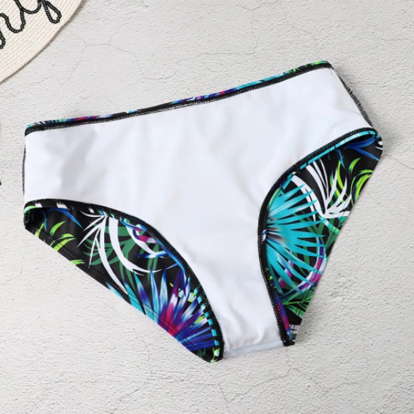 Bikini met Hoge Taille en Bladprint voor Dames