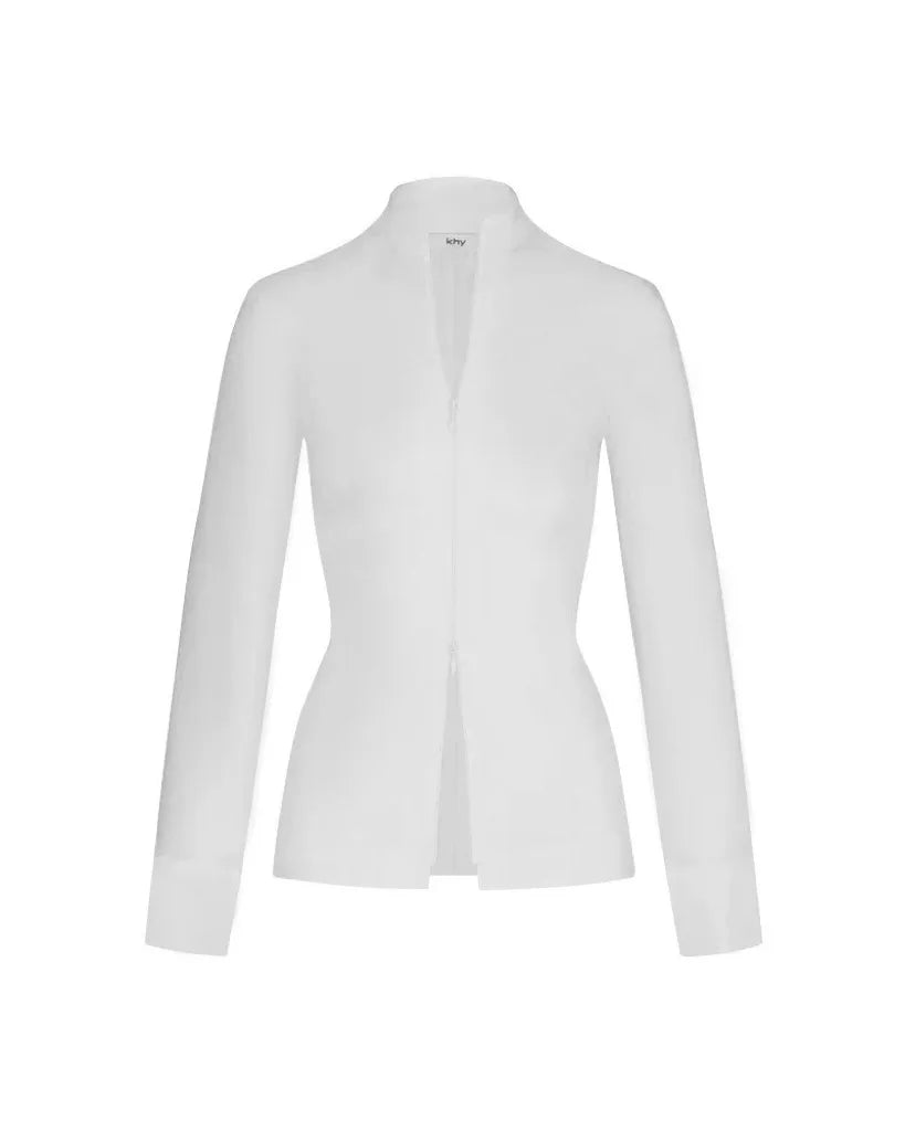 Ams | Getailleerde Blouse Met Rits