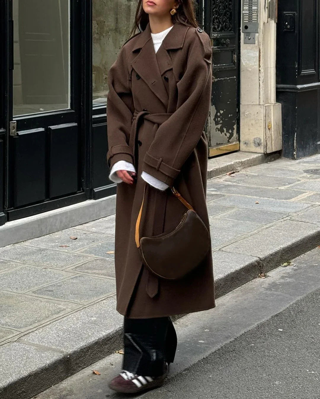 Grace | Luxe Wol Trenchcoat met Ceintuur Dames – Double Breasted Winterjas