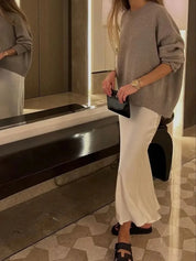 Audrey | Satijnen Look Lange Rok met Hoge Taille – Elegant & Glanzend