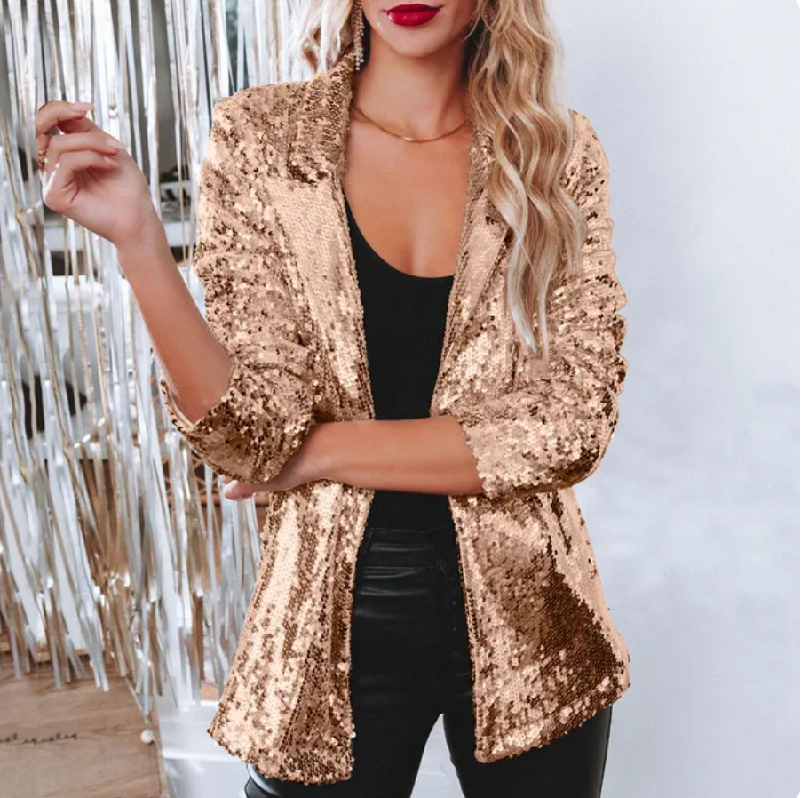 Clara | Feestelijke Pailletten Blazer