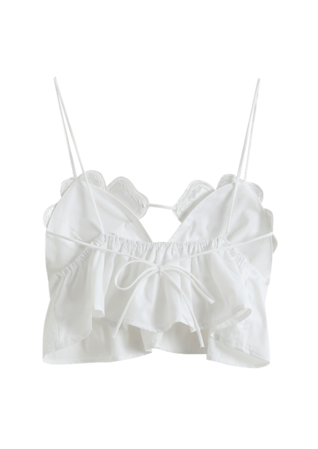 Junia | Witte Crop Top met Bloemen & Strass Details