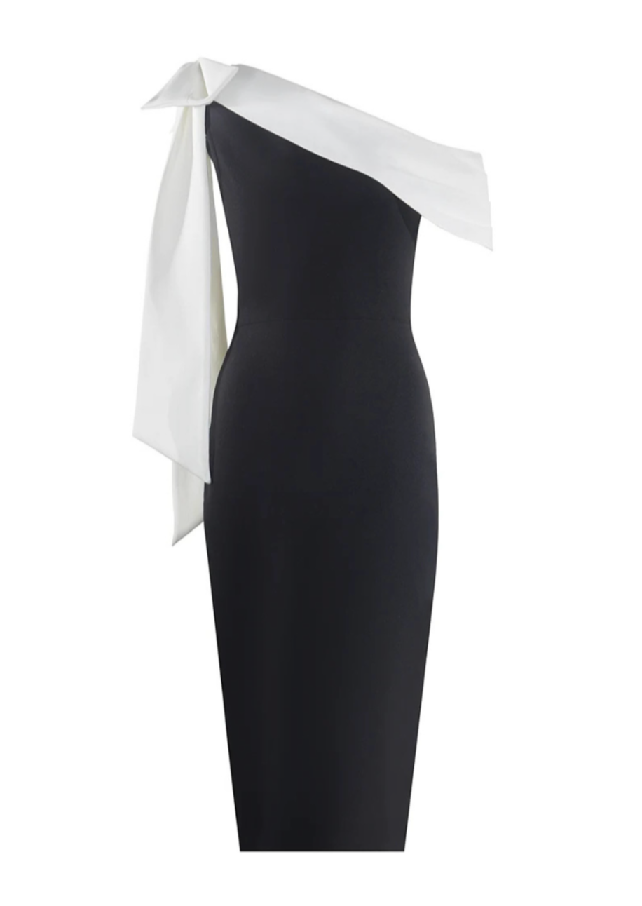 Felinthe | Luxe One Shoulder Bandage Midi Jurk – Elegante Pasvorm