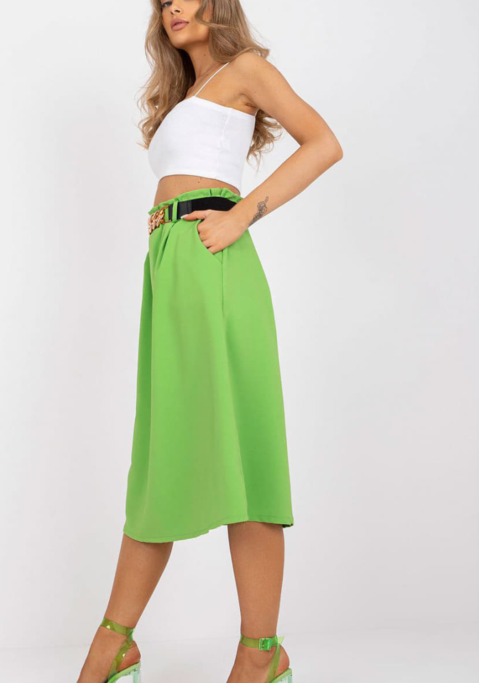 Eny | Hoge Taille Midi Rok voor Dames – Casual & Comfortabel