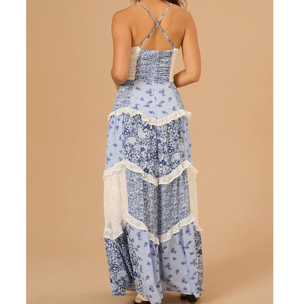 Maryan | Boho Patchwork Maxi Jurk