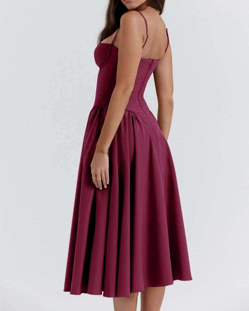 Stijlvolle Midi Jurk met Corset