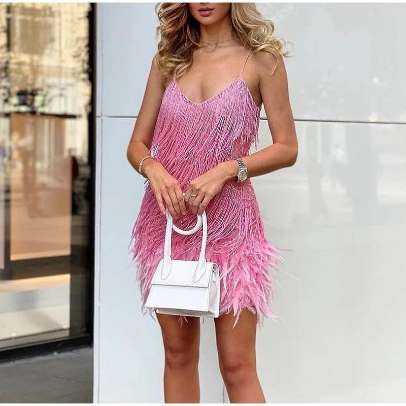 Sienna | Dames Cocktailjurk - Glamour met Pailletten en Spaghettibandjes 7