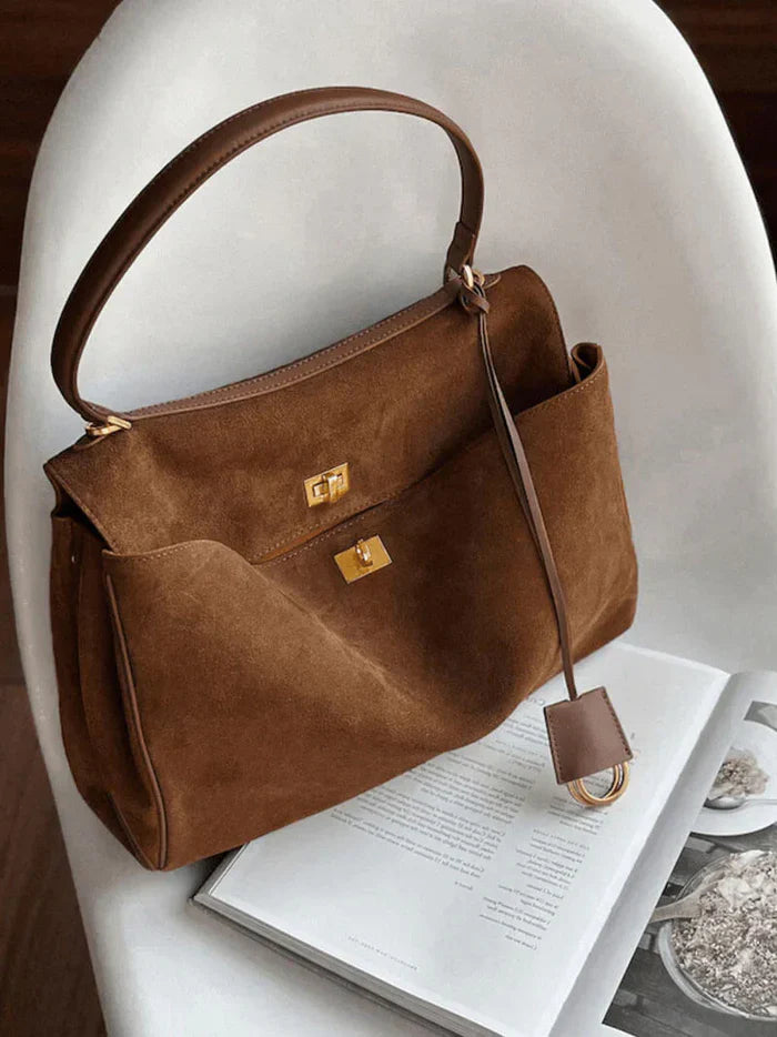 Luxe Suede Schoudertas - Stijlvol & Praktisch