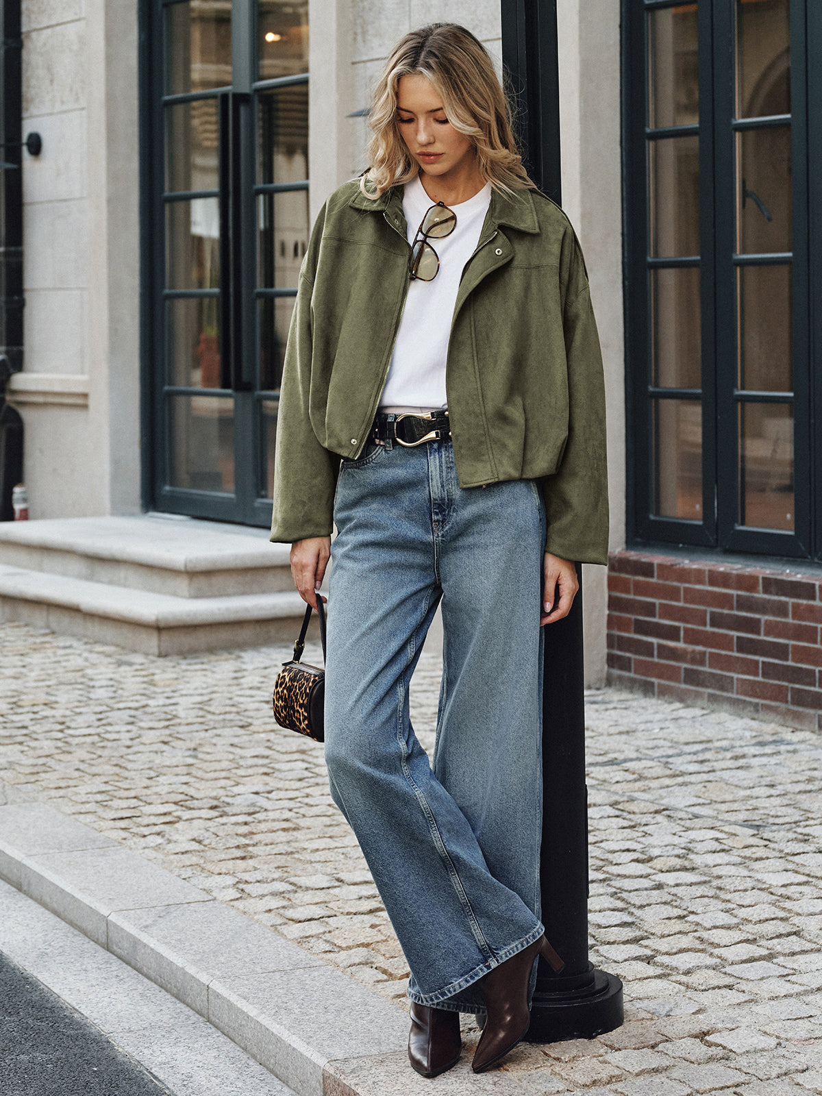 Sofia Suède Jack Dames | Elegant Met Kraag en Ritssluiting, Casual Tussenjas 2