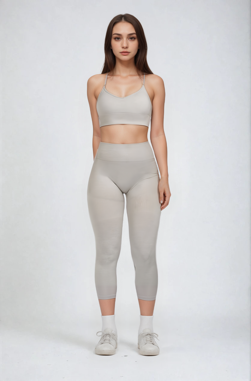 Leandra | Dames Sportlegging - High Waist met Ribbel Ontwerp