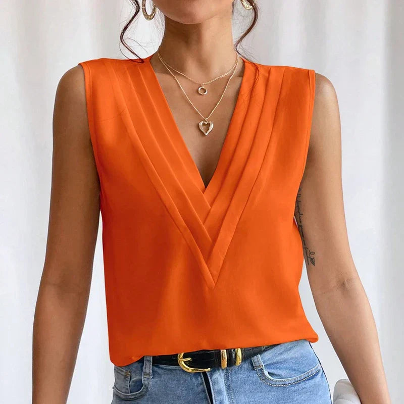 Kiki | Mouwloze Blouse met V-hals
