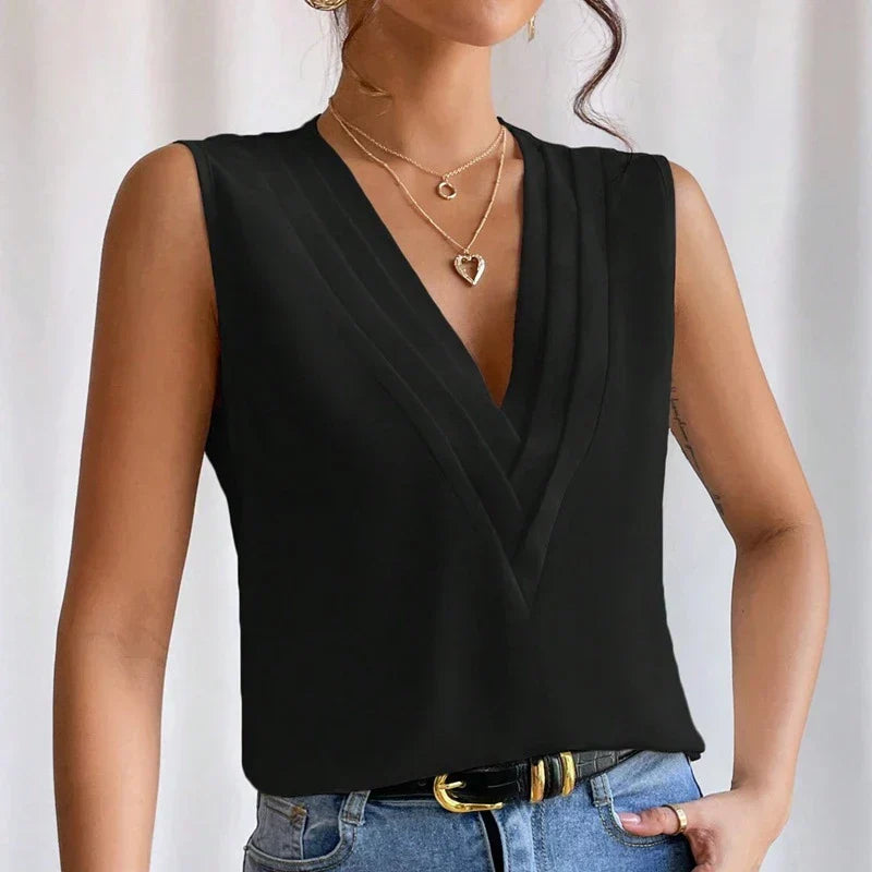 Kiki | Mouwloze Blouse met V-hals