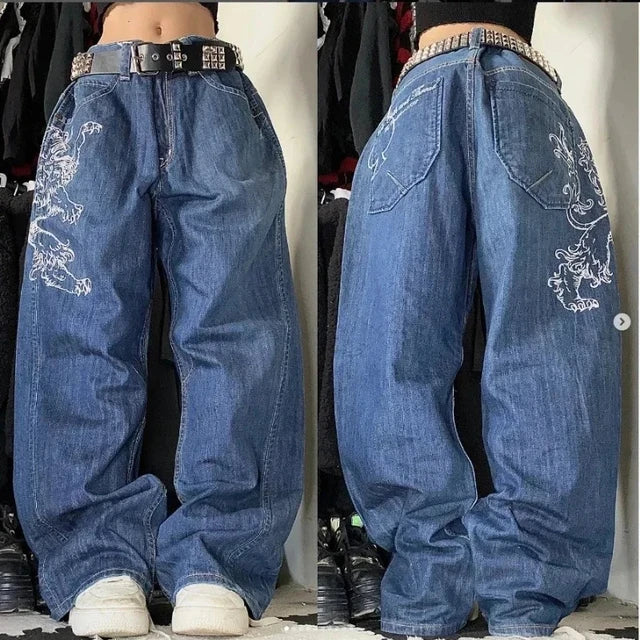 Aley | Retro Baggy Cargo Jeans met Zakken