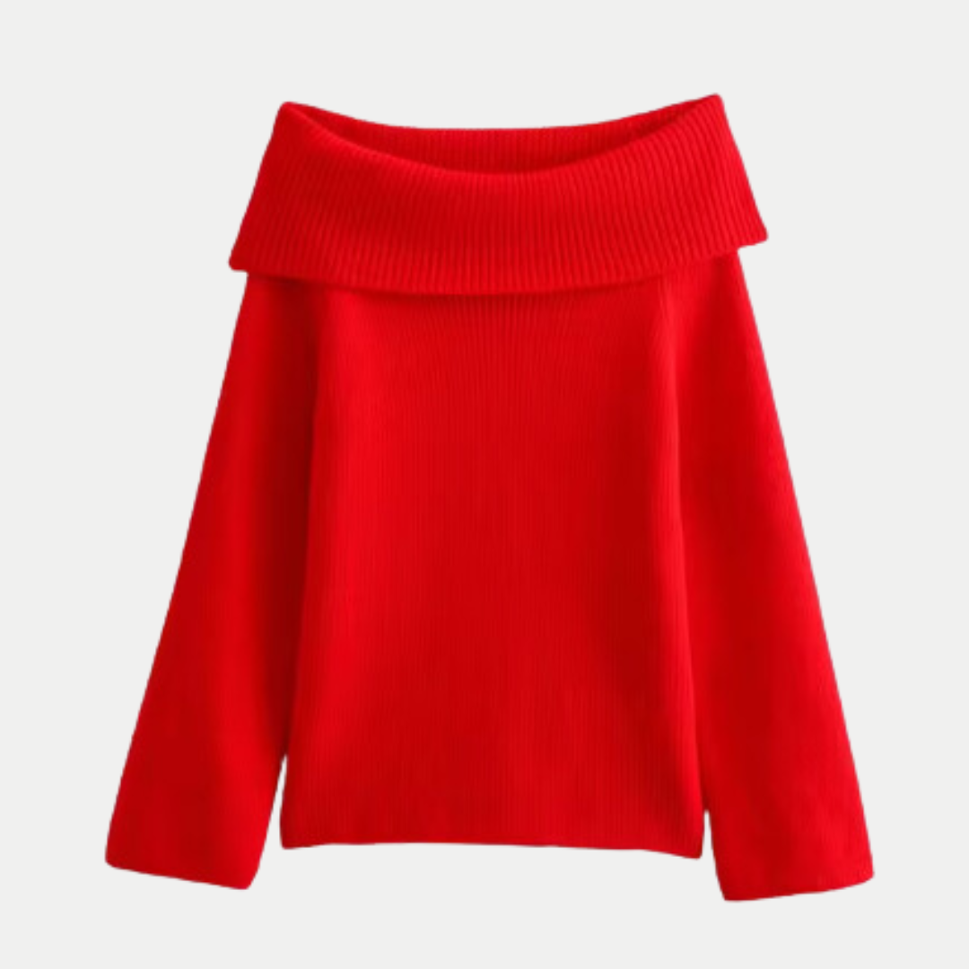 Ballard | Off-Shoulder Rib Pullover – Comfy Herfst Damestrui