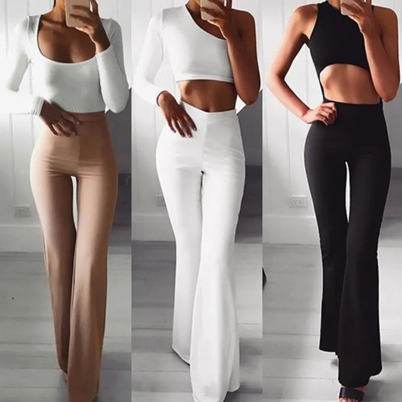 Danie | Stijlvolle Flared Broek met Hoge Taille