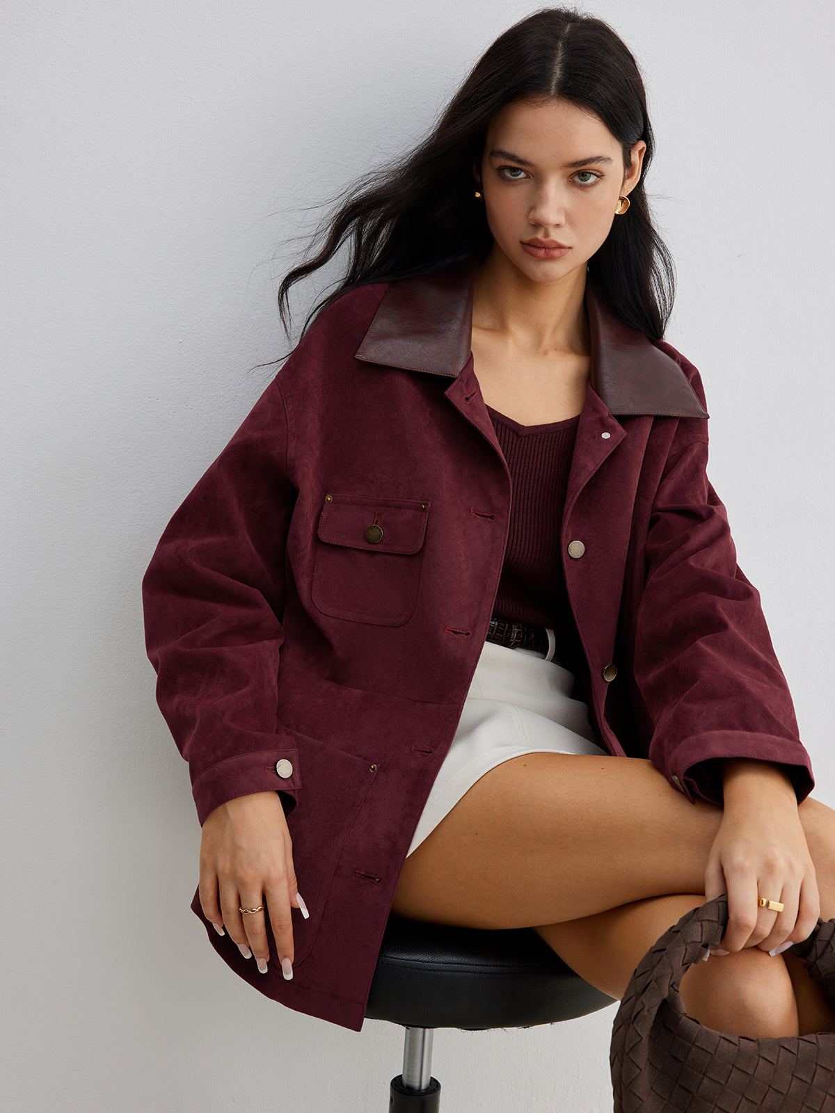 Surila |Casual Suede Jas Dames - Lange Mouwen, Regular Fit