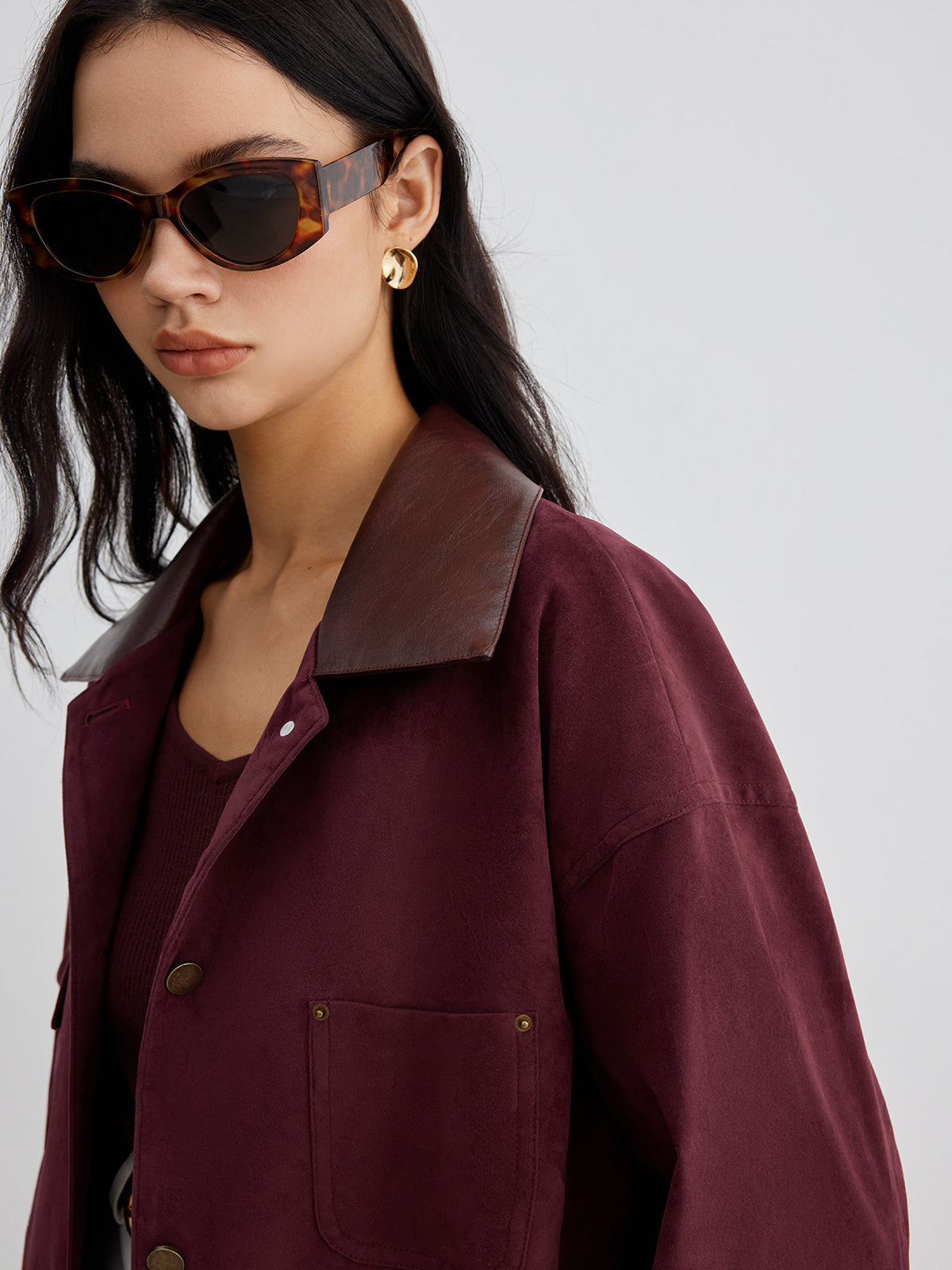 Surila |Casual Suede Jas Dames - Lange Mouwen, Regular Fit