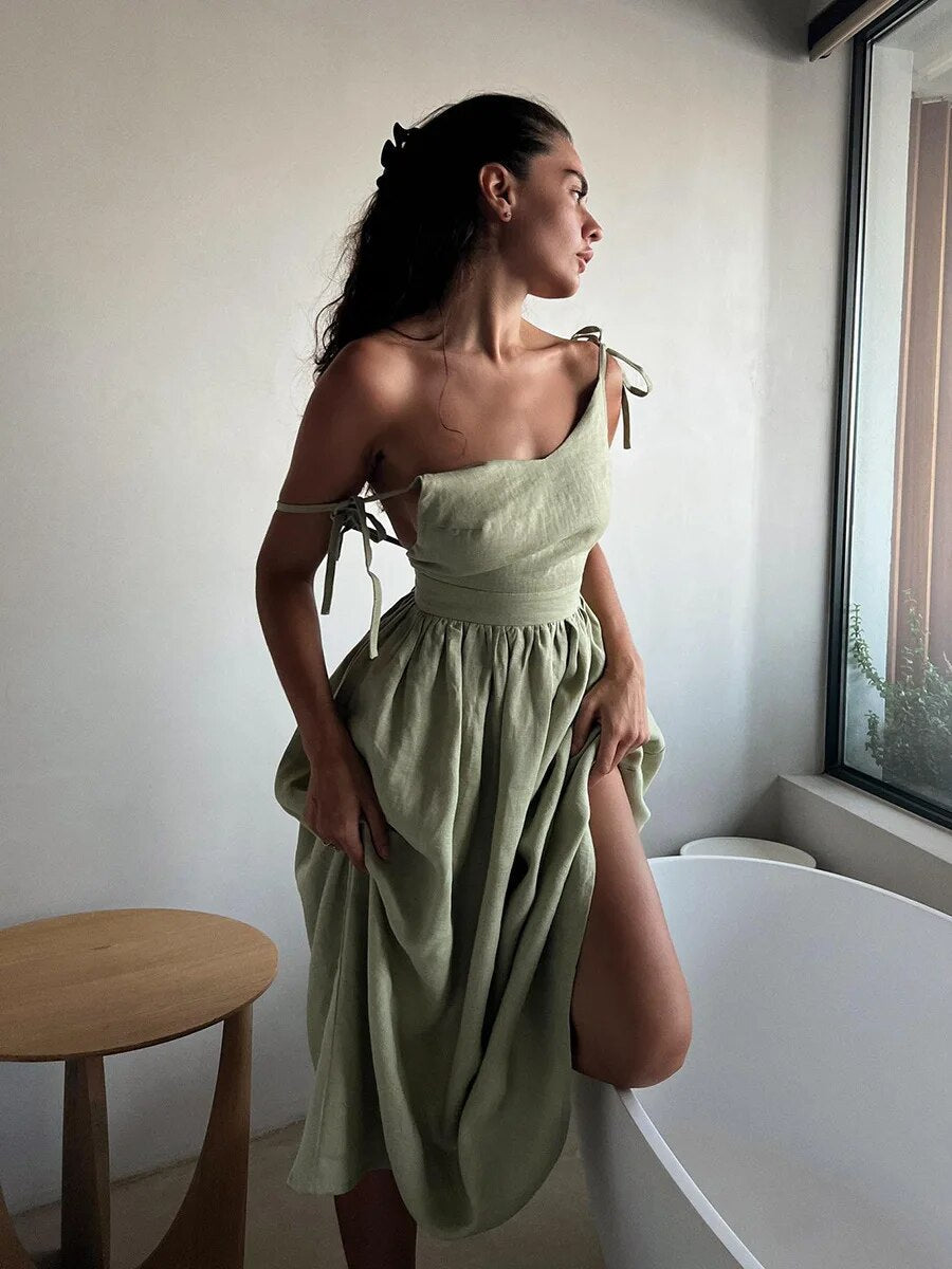Allegra | Linnen Vintage Look Strandjurk