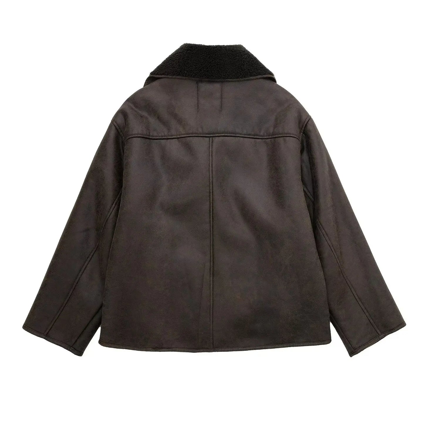 Aira | Biker Look Winterjas met Teddy Voering – Warm & Stoer