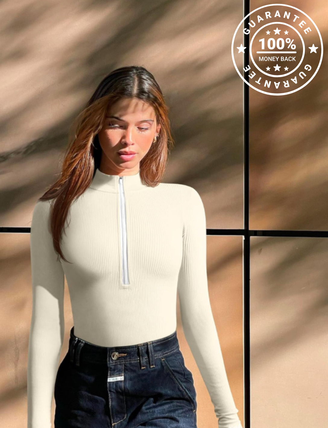 Yara | Bodysuit Top met Rits