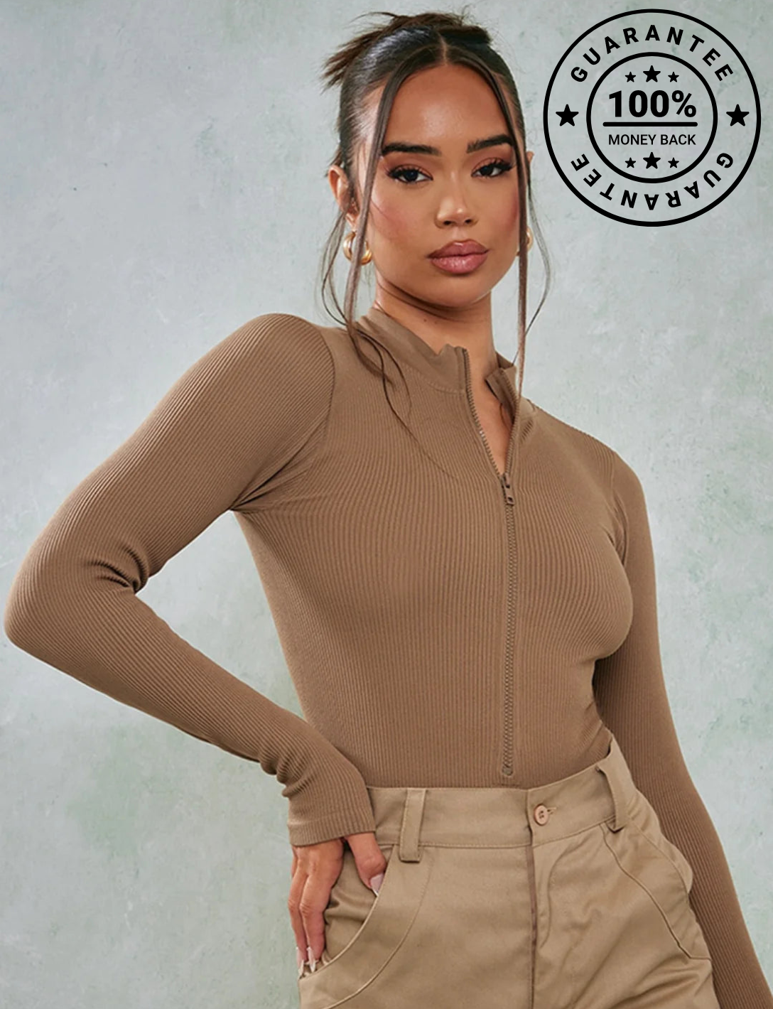 Yara | Bodysuit Top met Rits