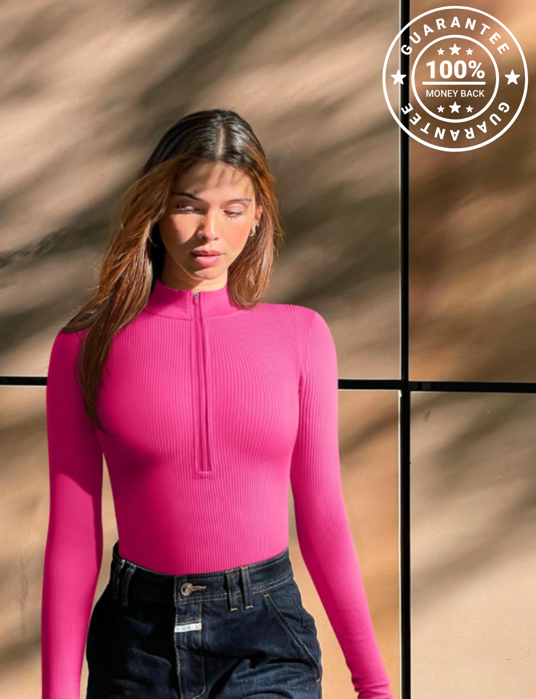 Yara | Bodysuit Top met Rits