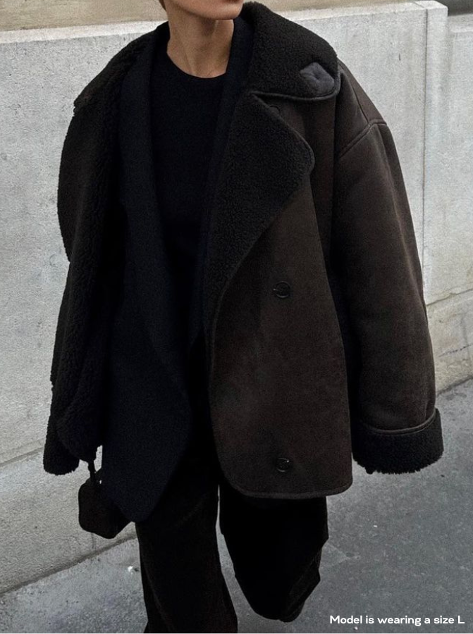 Aira | Biker Look Winterjas met Teddy Voering – Warm & Stoer