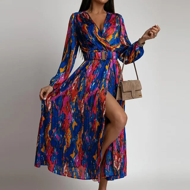 Semmy | Bohemian Maxi Jurk met Hoge Split