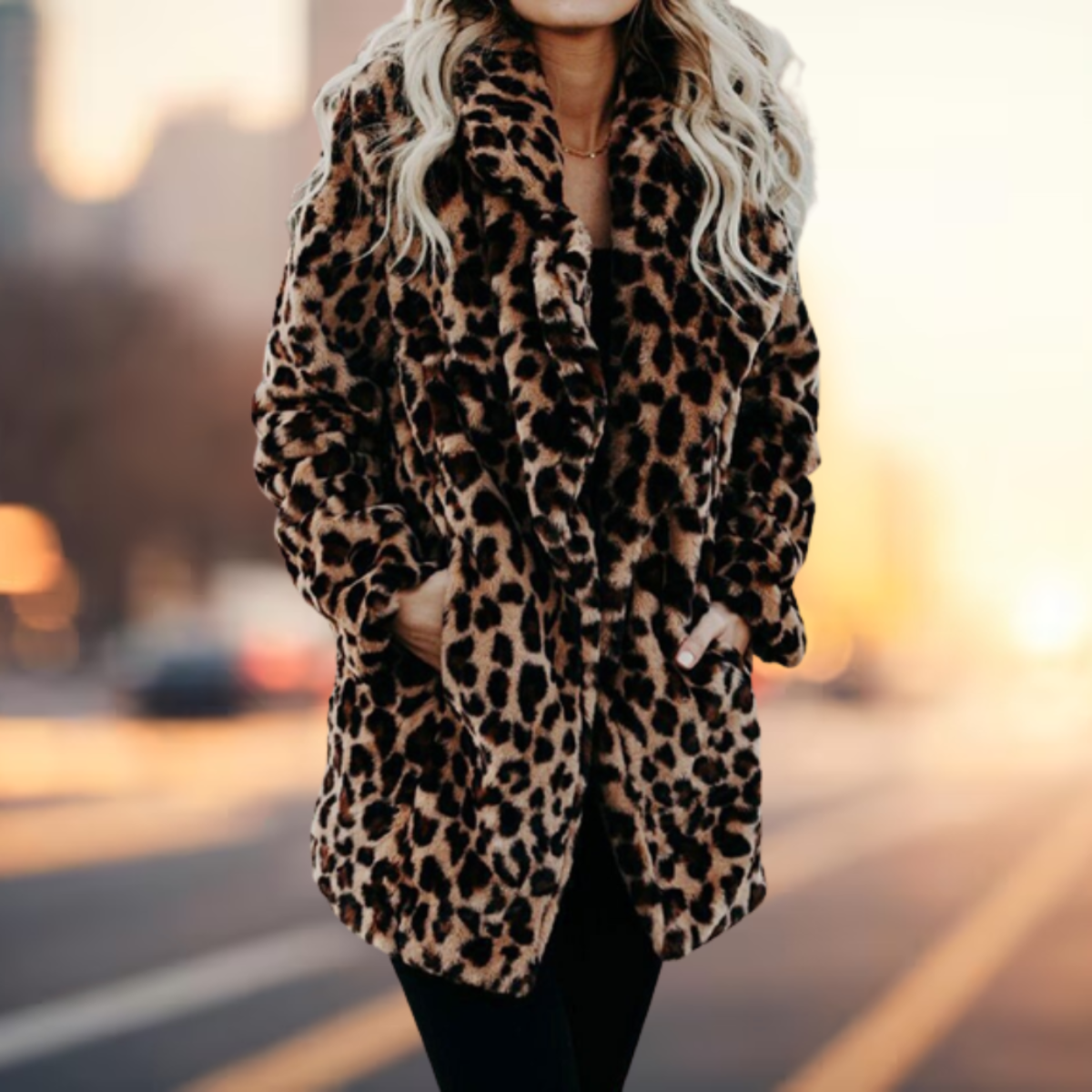 Carline | Dames Lange Winterjas - Hoogwaardige Pluche met Luipaard Print