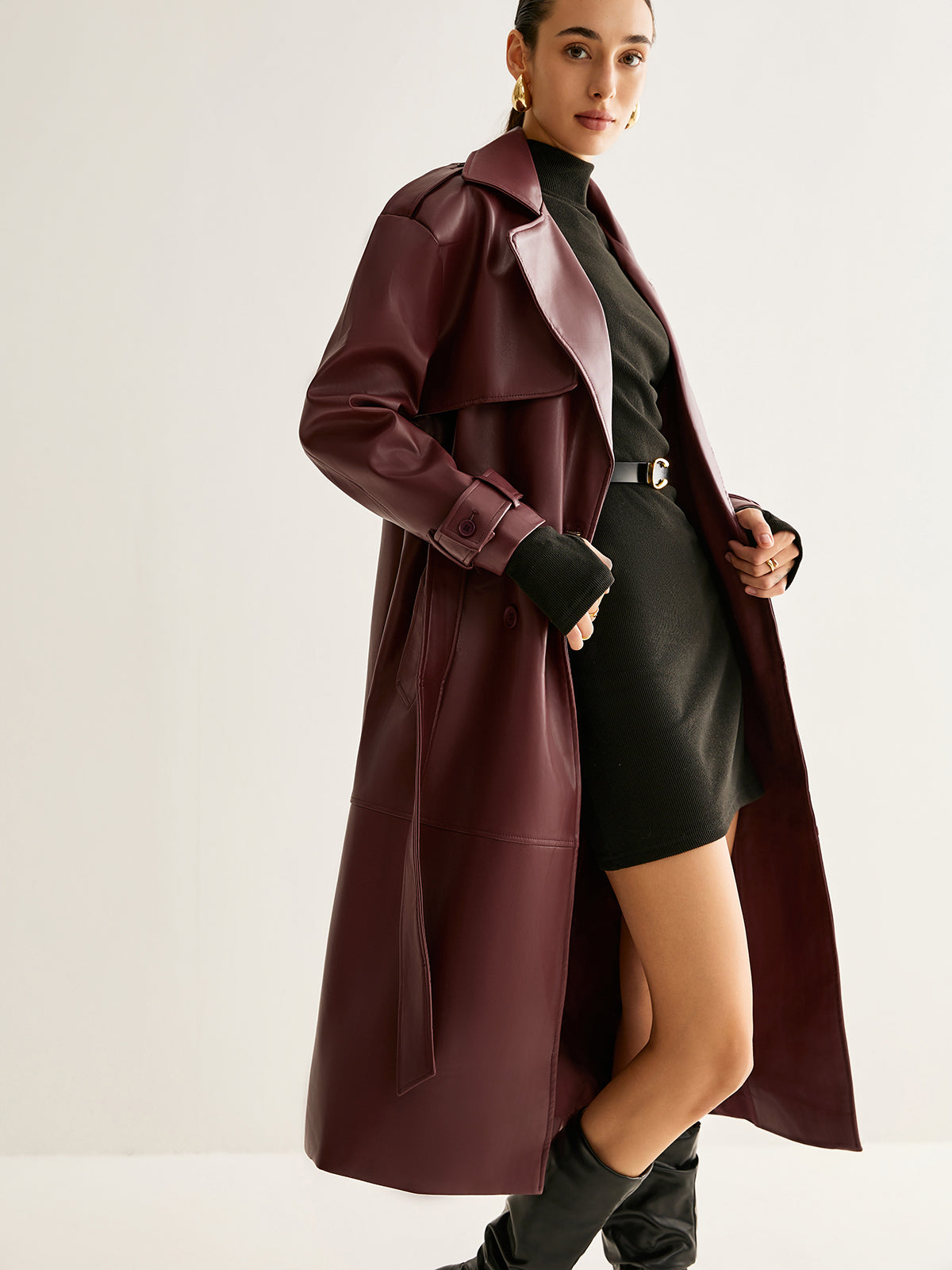 Winde | Lange Vegan Leren Jas Dames - Waterafstotend, Casual