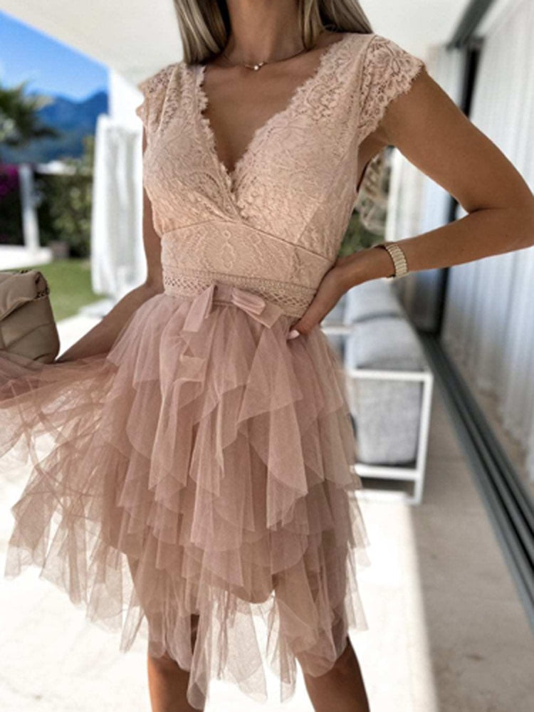 Nina | Mini Cocktail Jurk met Ruches