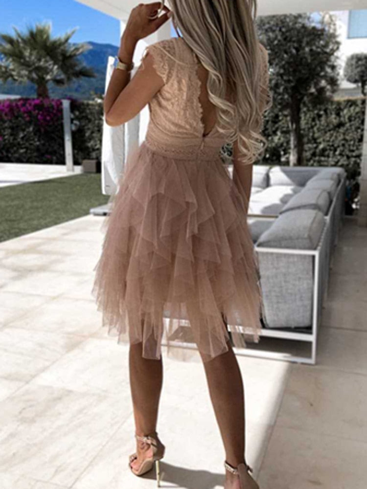 Nina | Mini Cocktail Jurk met Ruches