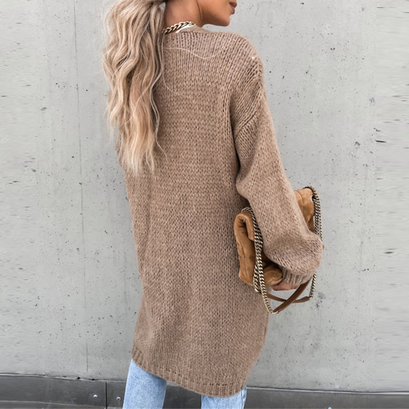 Sofia | Casual Gebreid Lang Dames Vest