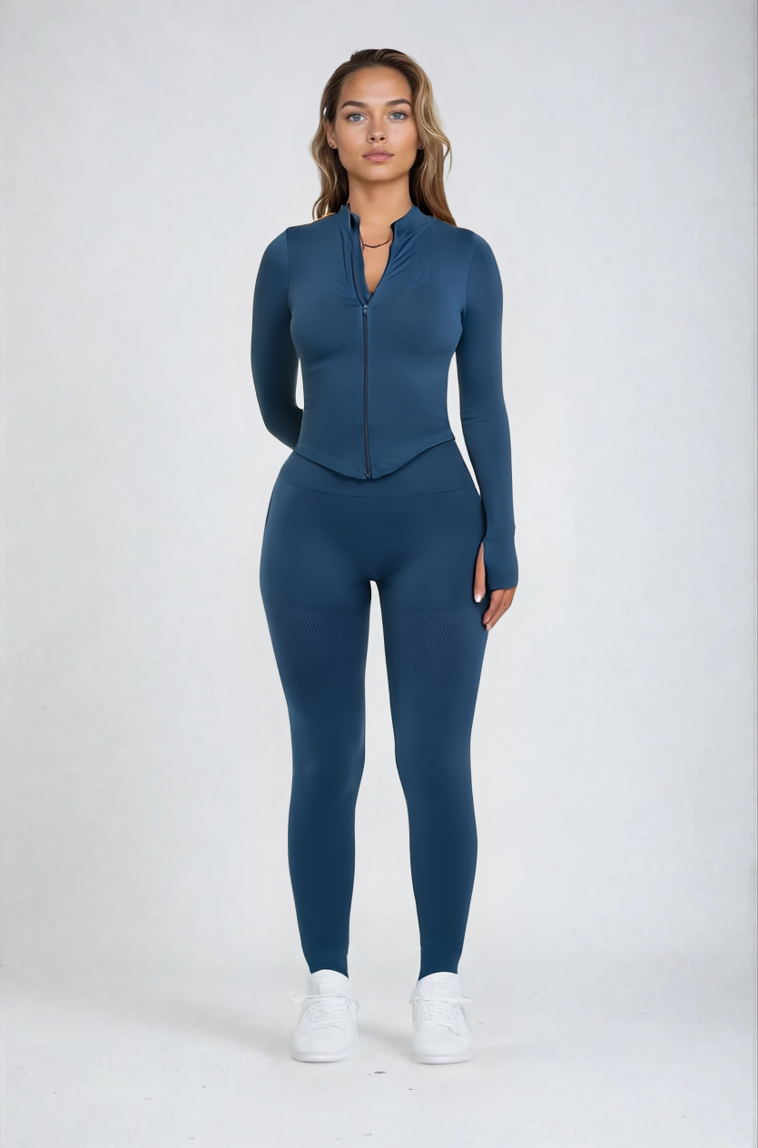 Adrianne | Dames Sportlegging - High Waist met Ribbel Ontwerp