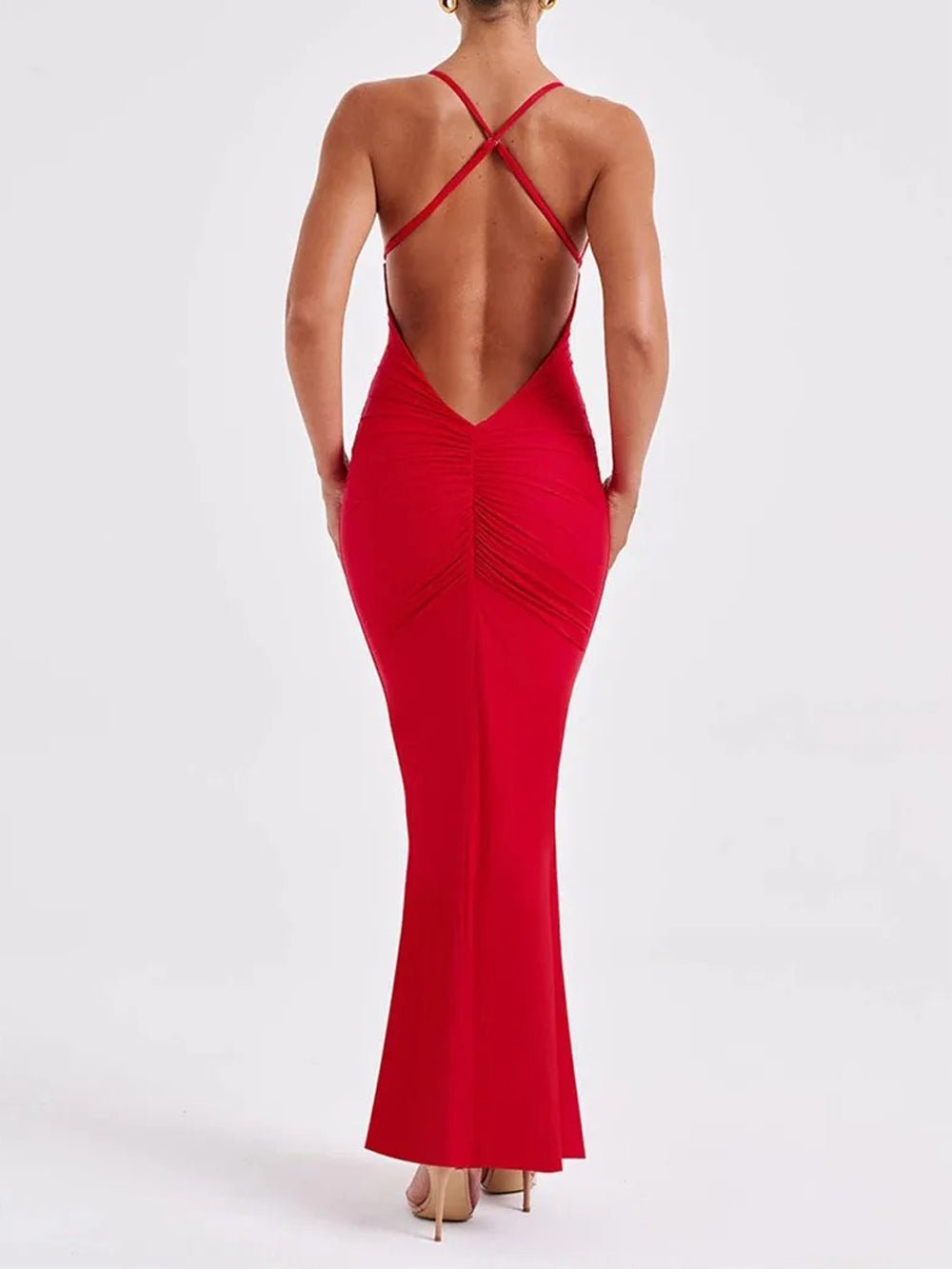 Berly | Elegante Mouwloze Maxi Jurk met Open Rug