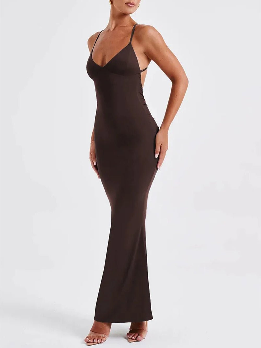 Berly | Elegante Mouwloze Maxi Jurk met Open Rug