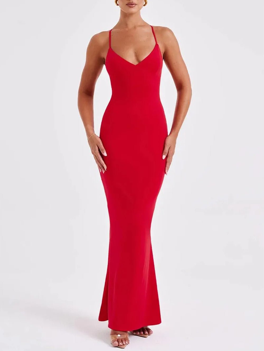 Berly | Elegante Mouwloze Maxi Jurk met Open Rug