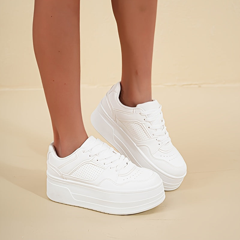 Witte Dames Sneakers met Plateauzool Comfort – Labels of Amsterdam