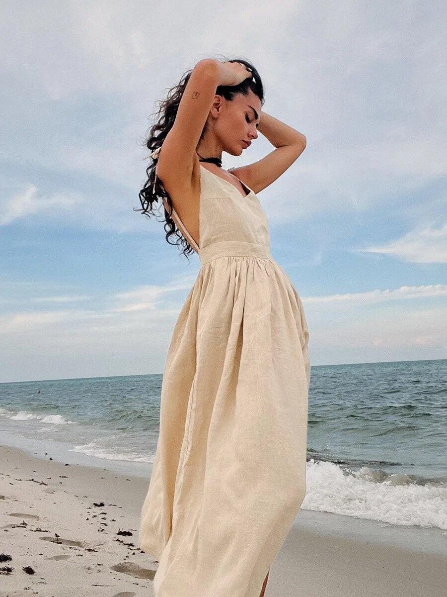 Allegra | Linnen Vintage Look Strandjurk