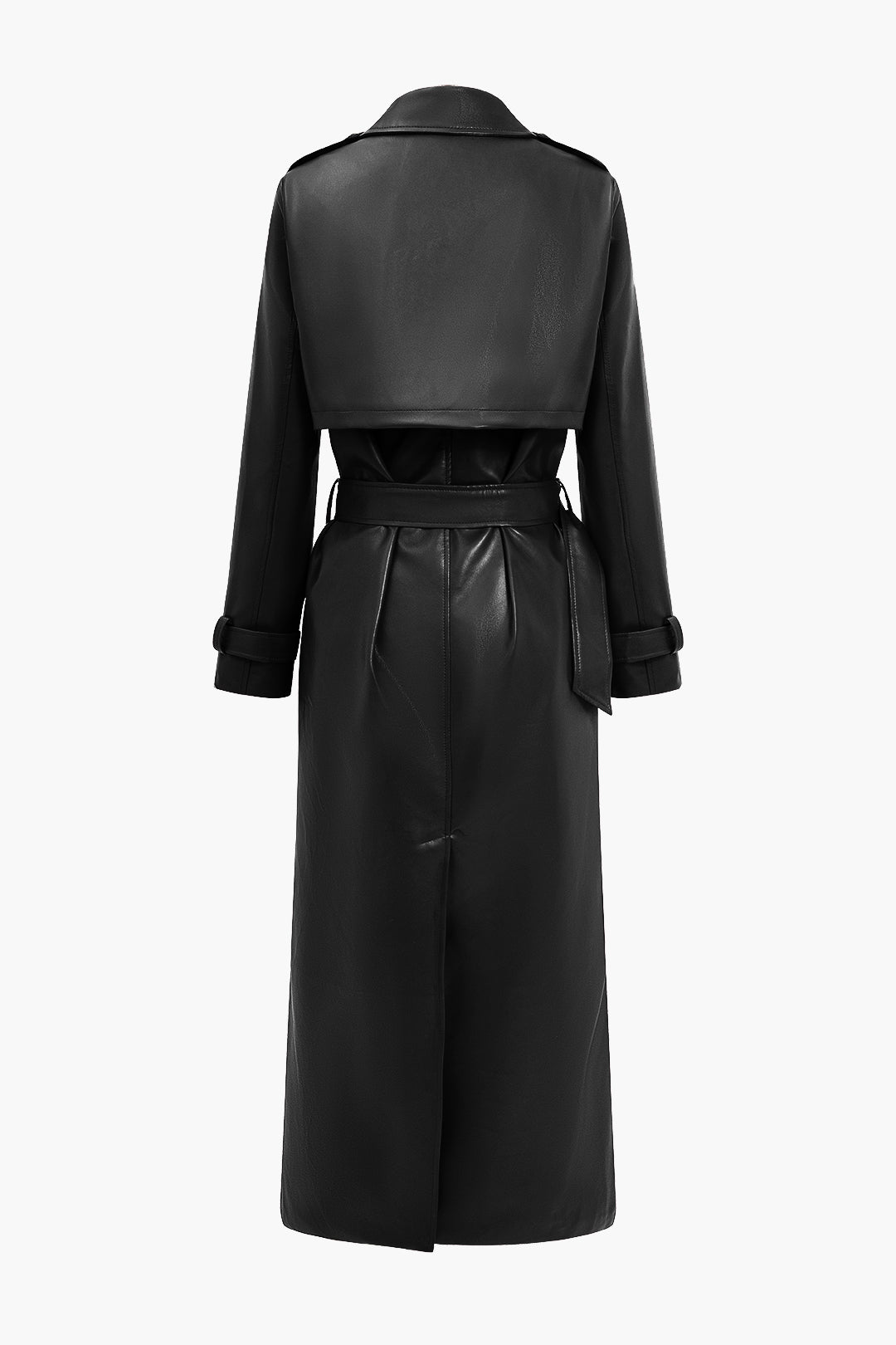 Vevila | Stijlvolle Trenchcoat Dames – Imitatieleer met Ceintuur - Bordeaux en Zwart