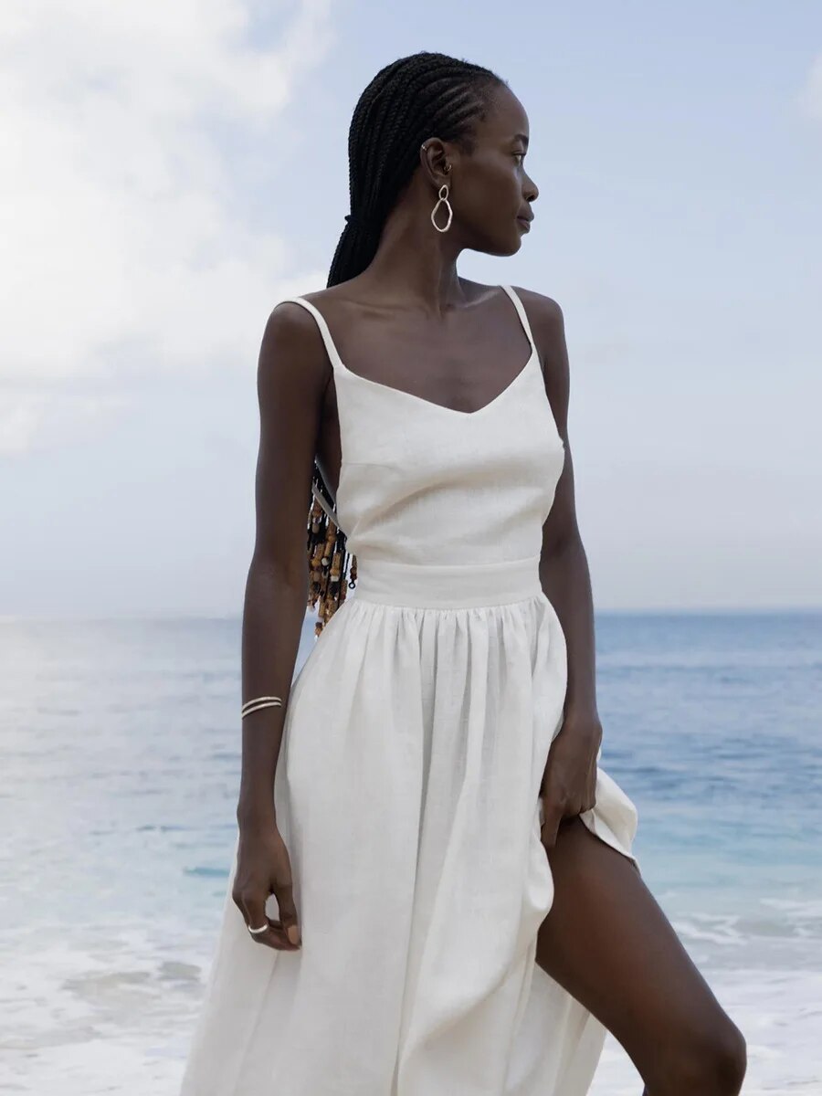 Allegra | Linnen Vintage Look Strandjurk