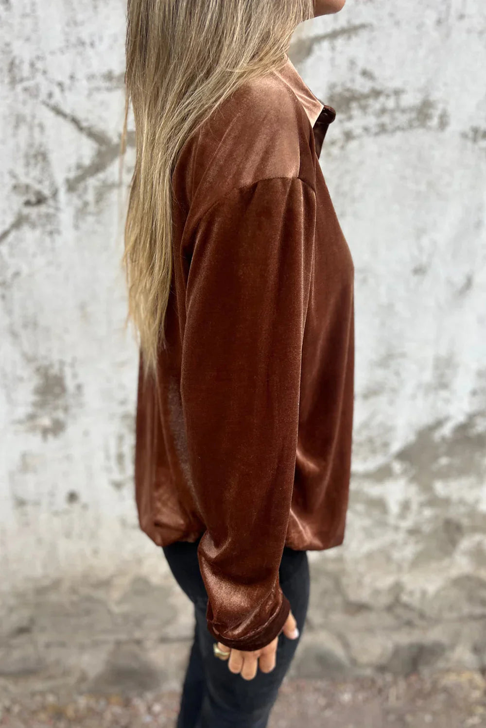 Cora | Elegante en Zachte Fluwelen Blouse