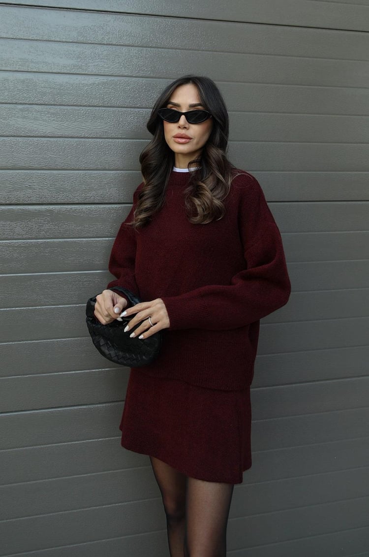 Violet | Gebreide set met Top en Rok