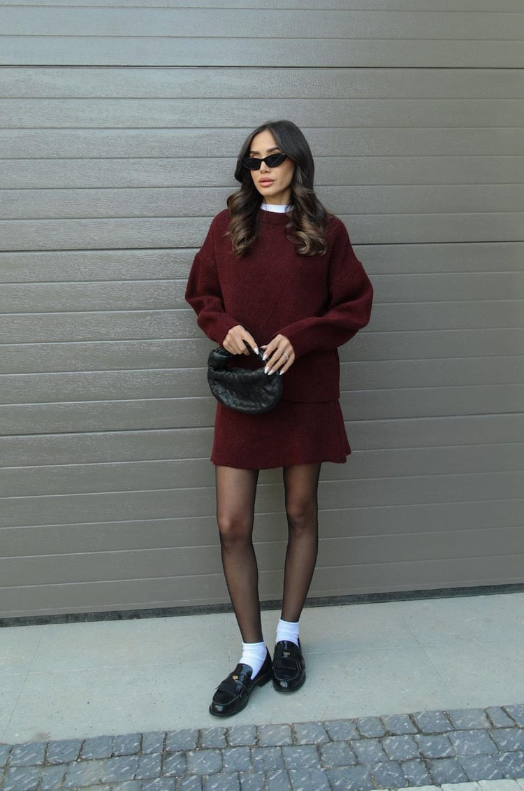 Violet | Gebreide set met Top en Rok