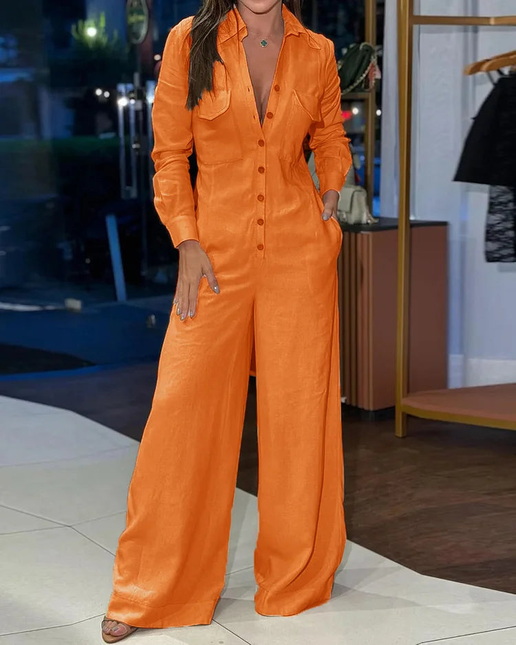 Morey |Casual jumpsuit met Lange Mouw