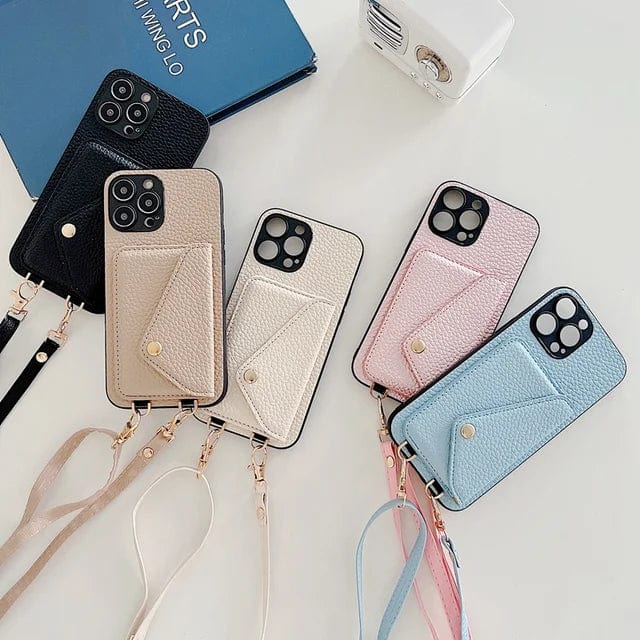 Leren Crossbody Telefoon Hoesje met Pasjeshouder