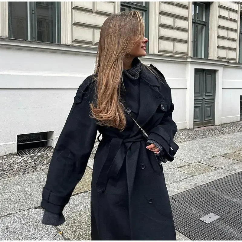Inka | Oversized Wollen Mantel Dames – Lange Winterjas
